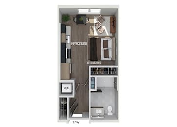 Floor Plan  Studio floor plan at The Brynn in Kirkland WA