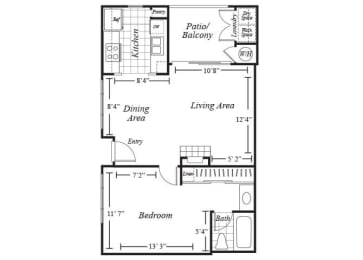 Floor Plan  one bedroom floor plan at Westbrook
