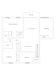 3 Bedroom 2 Bathroom Floor Plan at Everly Roseland, New Jersey, 07068