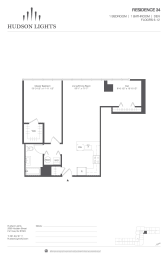 Residence 34 Floor Plan at Hudson Lights, Fort Lee, NJ