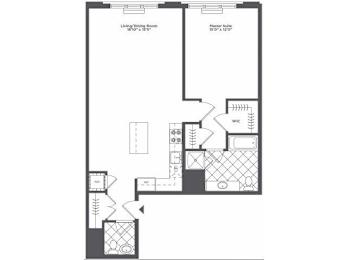 I1 Floor Plan at Infinity Edgewater, New Jersey, 07020