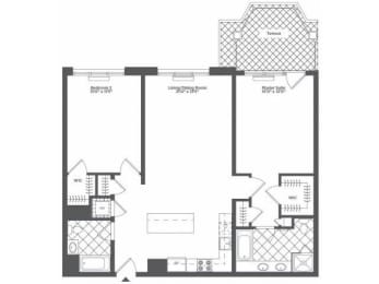 J3 Floor Plan at Infinity Edgewater, Edgewater, 07020