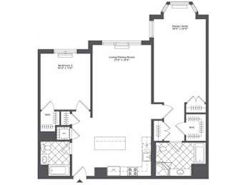 J Floor Plan at Infinity Edgewater, Edgewater, NJ