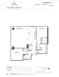 Residence 42 Floor Plan at Hudson Lights, Fort Lee