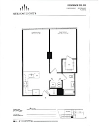 Residence 516, 518 Floor Plan at Hudson Lights, New Jersey, 07024