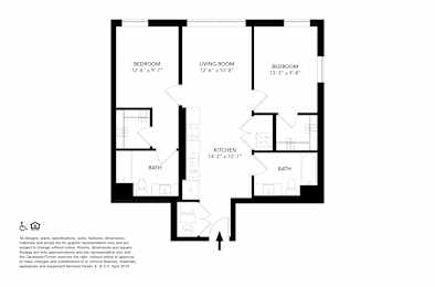 A floor plan of a house with three bedrooms and a living room.