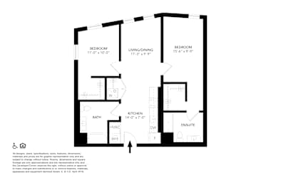 A black and white image of a floor plan for an apartment.
