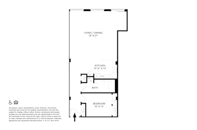 A floor plan of a bedroom with a bathroom and living room.