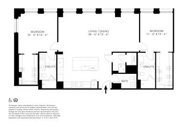 Unit 02 (B) Floor Plan  at Vinton, Michigan, 48226
