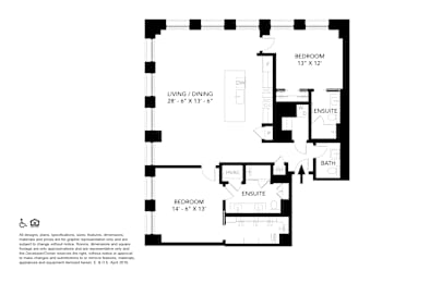 Unit 01 (A) Floor Plan  at Vinton, Michigan, 48226