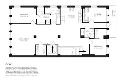3 Bedroom 2 Bathroom Floor Plan at 1525 Broadway, Detroit, 48226