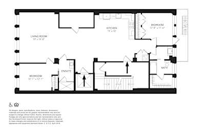2 Bedroom 2 Bathroom Floor Plan | 1,448 Sq. Ft. at 1525 Broadway, Detroit, 48226