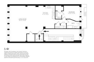 1 Bedroom 1 Bathroom Floor Plan at 1525 Broadway, Detroit, 48226