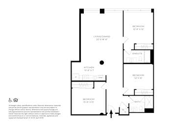 A black and white image of a floor plan for a home.