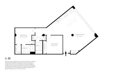 A black and white image of a floor plan for a home.