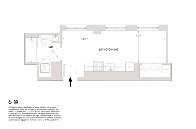 Affordable Studio Floor Plan at Book Tower, Detroit, MI, 48226