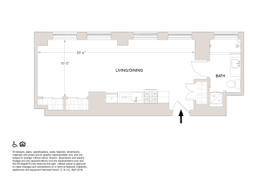 D Studio Floor Plan at Book Tower, Detroit, MI, 48226