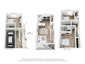 Chapin Floor Plan at Holmes Park Townhomes, Oregon City, OR