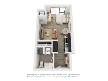 Spacious studio, great storage and closet areas, large windows 1 bath 430 - 480 sq. ft. at The Weidler in Portland, OR 97209