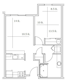 the floor plan of the first floor of a town house
