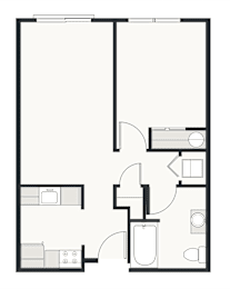 A black and white image of a floor plan for a house.