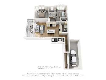Two bedroom two bath corner apartment with garage at The Daniels 1 and 2 Apartments, Saukville