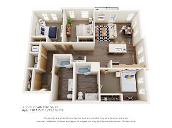  Floor Plan 3 BEDROOM B
