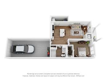 1 Bedroom 1 bath  with attached Garage at The Daniels at Northern Gateway Apartments, Wisconsin