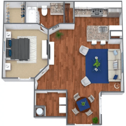 a floor plan of a house with a bedroom and a living room