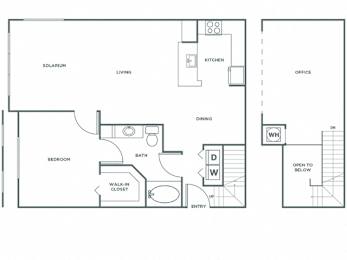  Floor Plan One Bedroom One Bath (1173 SF)