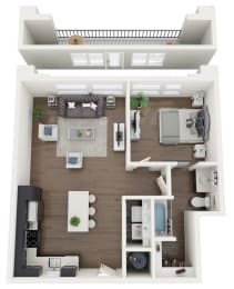  Floor Plan 1B-BS SM BALCONY