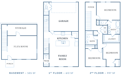 the floor plans for the family room and kitchen are shown in this image