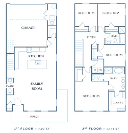 the floor plans for the first and second floors of the building
