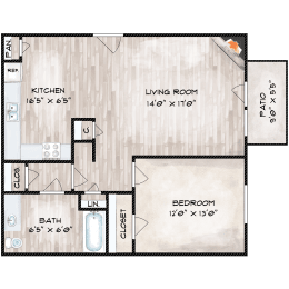  Floor Plan 1 BEDROOM