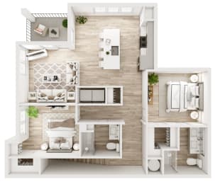  Floor Plan B4 2 Bed / 2 Bath with Garage