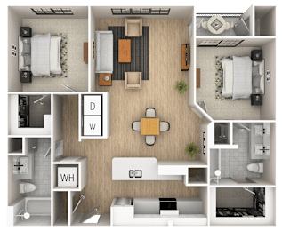 A floor plan of a house with labeled rooms.