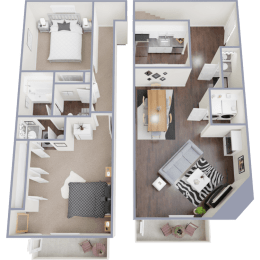 a floor plan of a two bedroom apartment