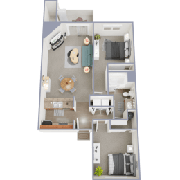 a floor plan of a 3 bedroom apartment