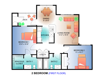 Floor Plan  a floor plan of a house with bedrooms and a baths