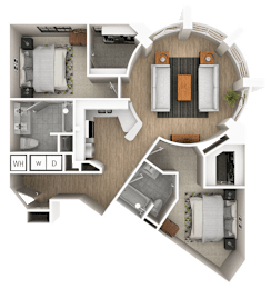 A floor plan of a house with labeled rooms.