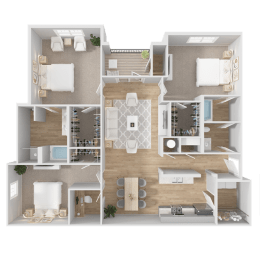 the living room floor plan of a 2 bedroom apartment