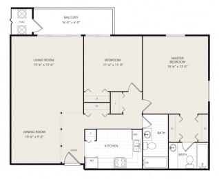 2 bed 2 bath A at Willow Creek Apartment , Kalamazoo, MI
