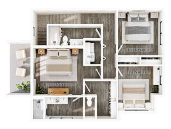  Floor Plan C1 - Three Story Townhouse - Attached Garage