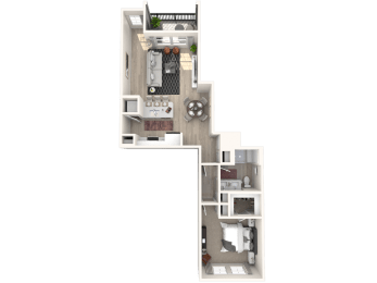 a view of the floor plan of the apartment at Altis Grand Suncoast, Florida, 34638