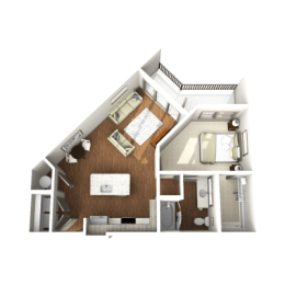 a floor plan of a room with a bedroom and a bathroom