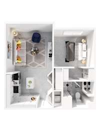 A white bathroom with a toilet, sink, and a shower.