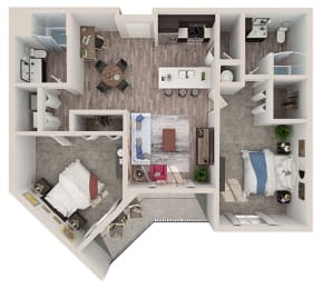 B1 Floor Plan at SofA Downtown Luxury Apartments, Florida, 33483