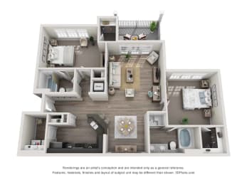 greystone falls two bedroom with detached garage and deck floor plan