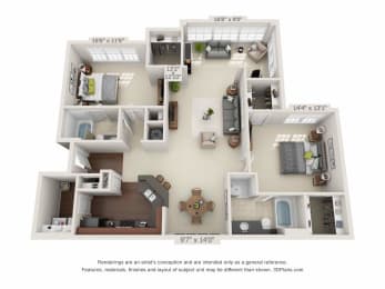 greystone falls two bedroom with sunroom floor plan