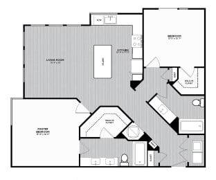 B4 2 Bed 2 Bath 1,224 Sq. Ft. Floor Plan at The Parker at Maitland Station in Maitland, 32751